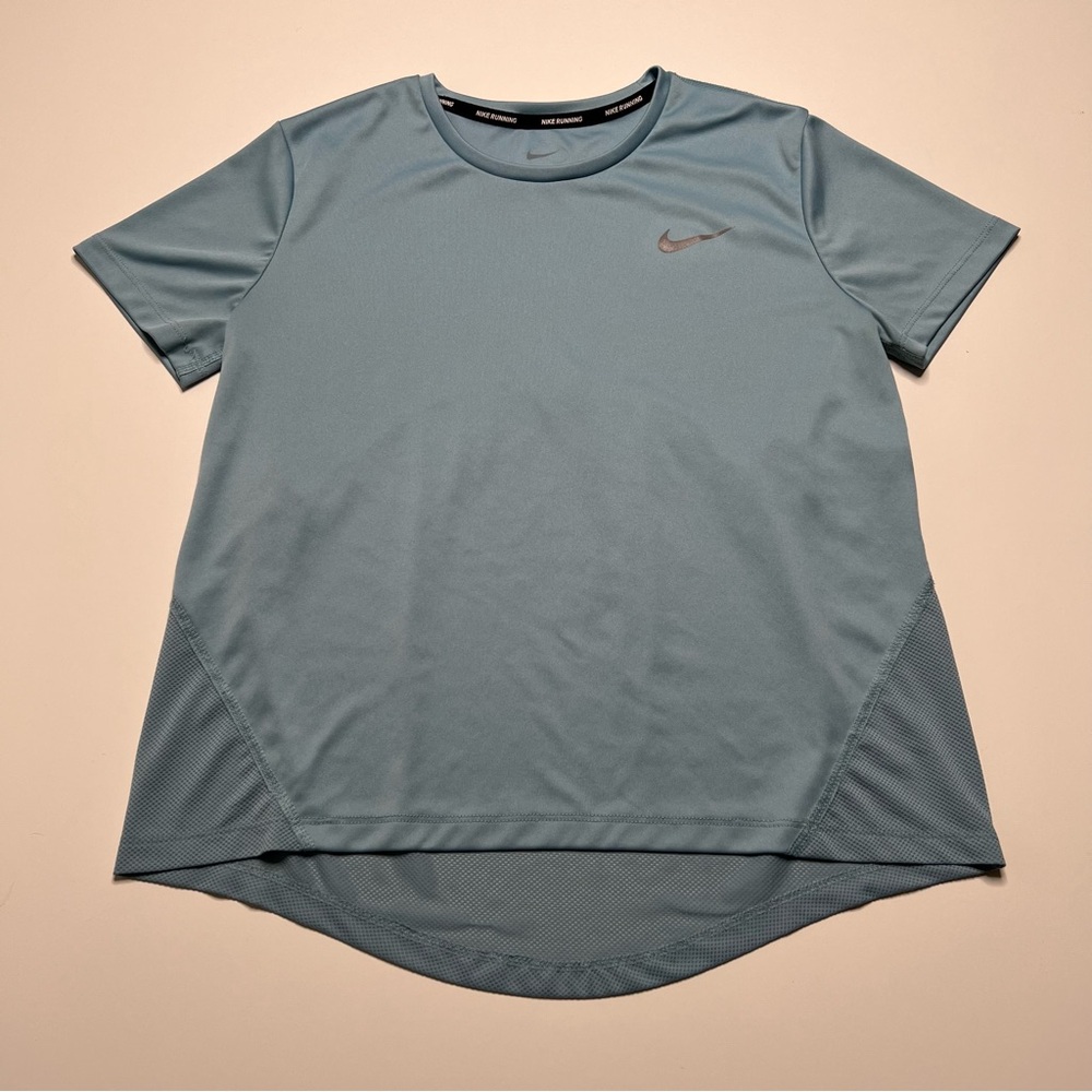 Nike Womens Dri Fit Running Training Performance T-Shirt - Slate Blue - Size M
